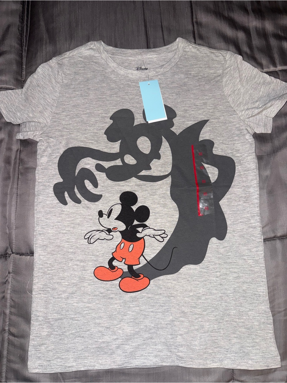 Disney Tee with Black Mickey Silhouette and Orange Accents size x-small (new)
